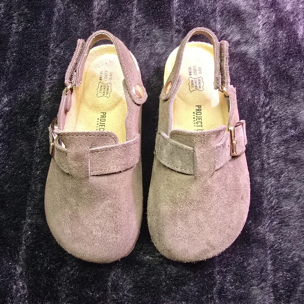Kids Project Cloud Brown Suede Slingback Clogs